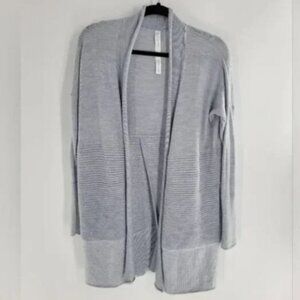 Lululemon Grey Ribbed Knit Open Front Cardigan Sweater Women's Size S